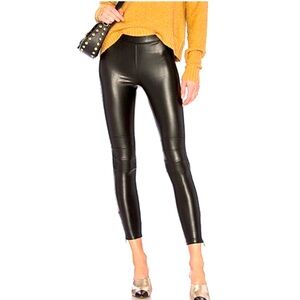 NWT David Lerner Black Faux Leather Pant/Legging Zip Ankle